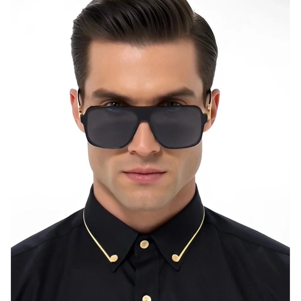 Men Sunglasses Fashion Designer Gold Accents Fashion‎ Shades Hip Hop Street Wear